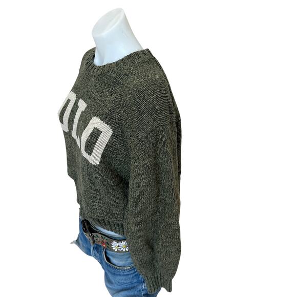 Polo Ralph Lauren Olive Green Logo Sweater LARGE Oversized Cotton Soft Cozy $300 - Picture 11 of 14